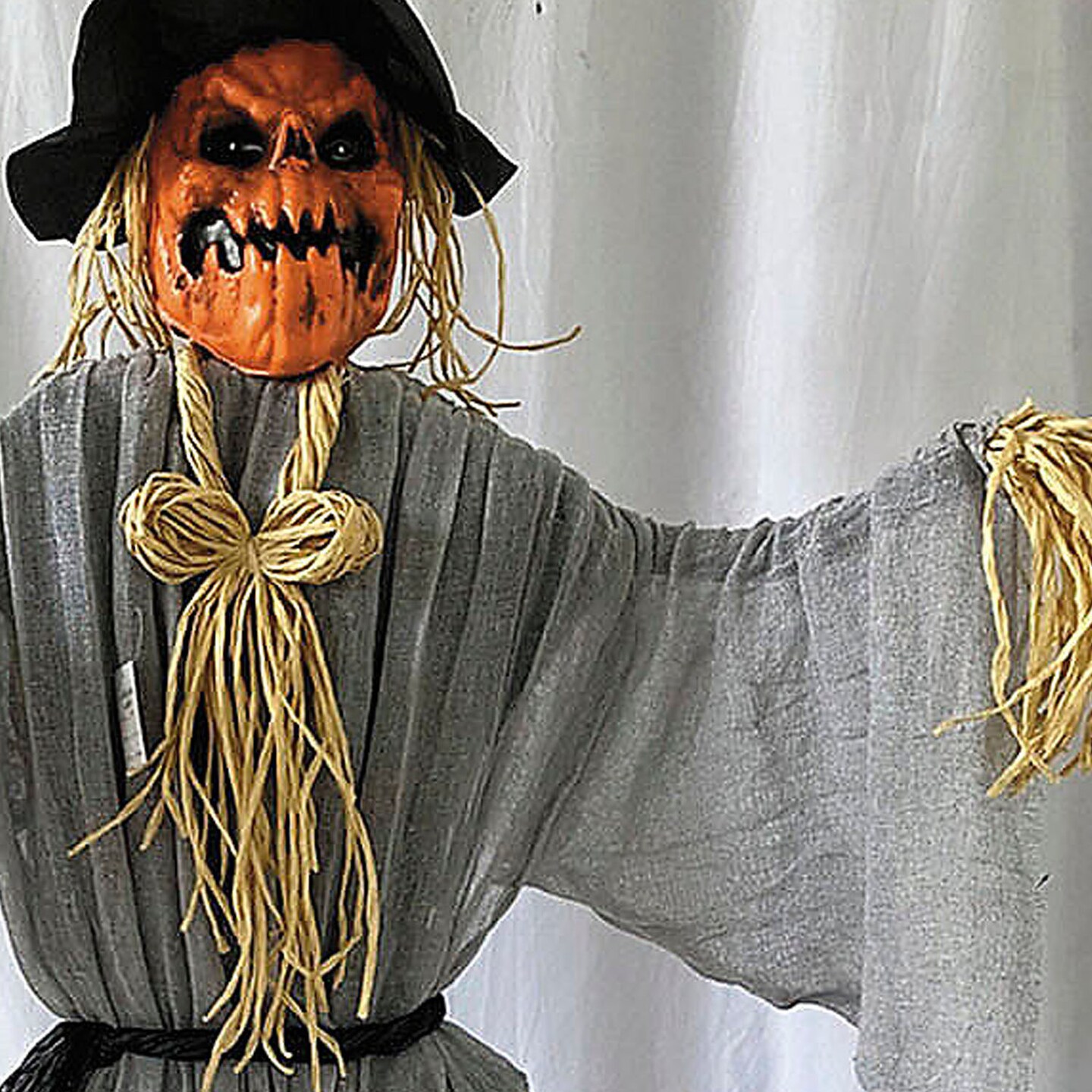 68 3/4&#x22; Animated Head Turning Pumpkin Scarecrow Decoration