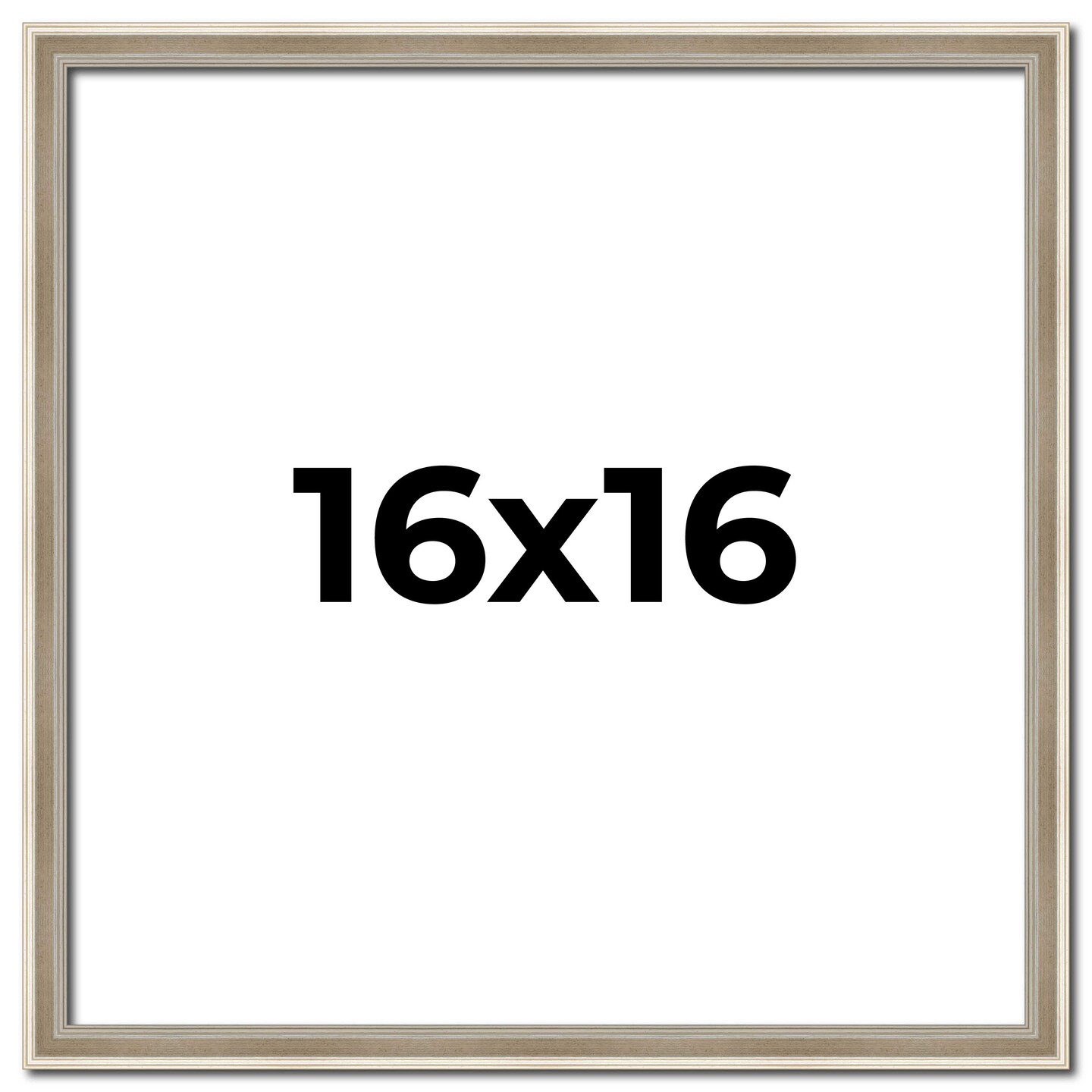 Square Classic Modern Silver Picture Frame - UV Acrylic, Foam Board Backing, Hanging Hardware