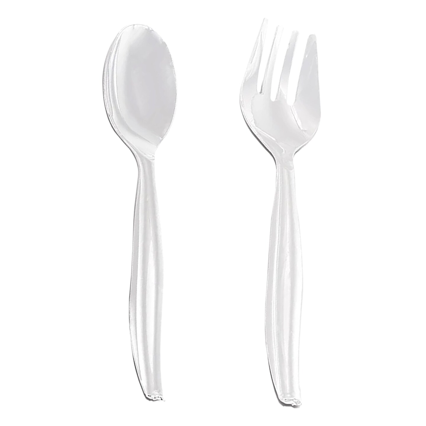 Clear Disposable Plastic Serving Flatware Set (150 Pairs)