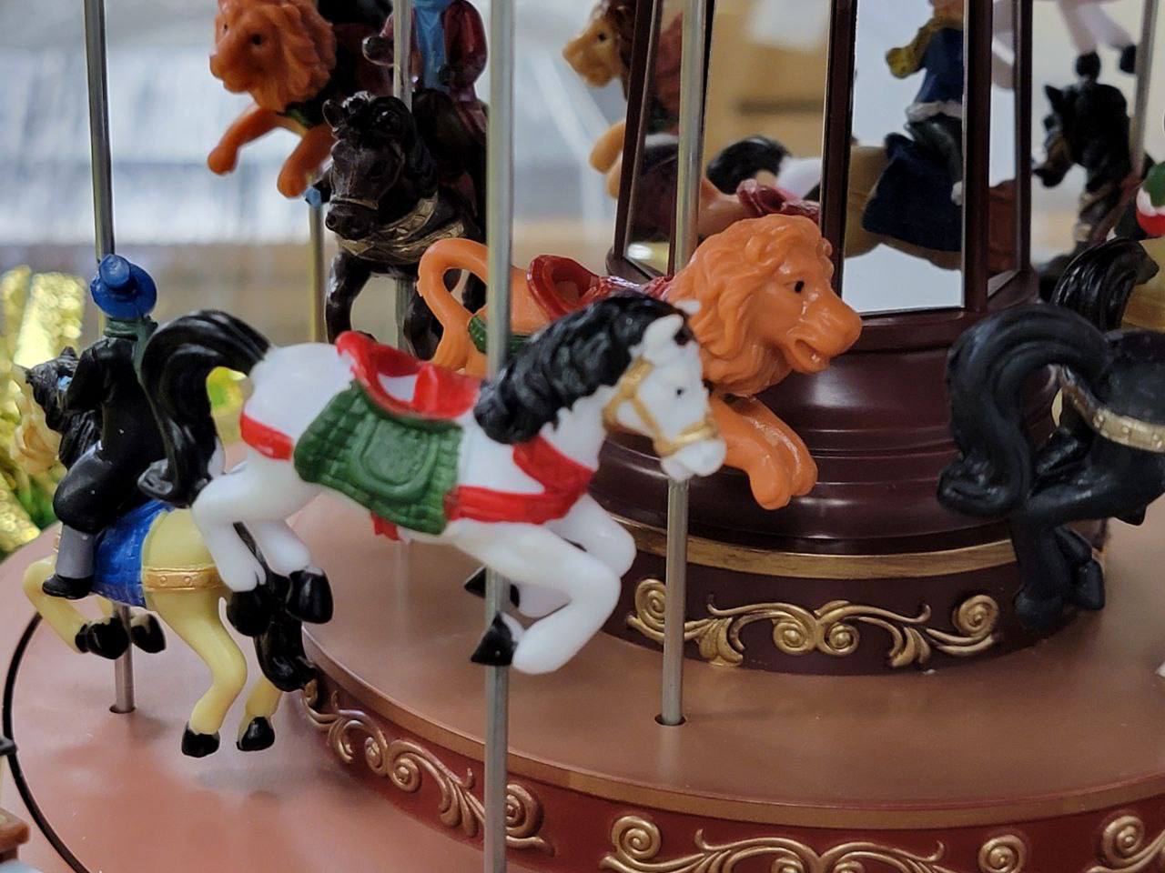 Christmas Carousel Decoration. Animated Christmas Village