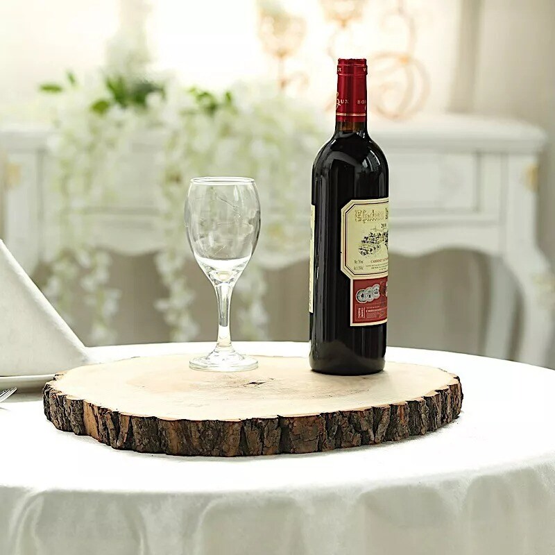 18&#x22; wide Natural Round Poplar Wooden Slices Party Tabletop Wedding Crafts