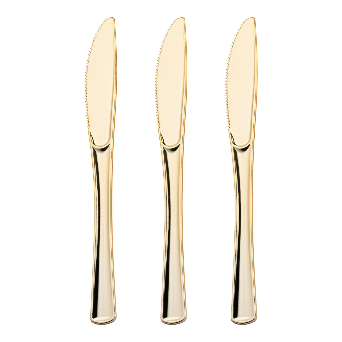 Shiny Metallic Gold Plastic Knives (600 Knives)