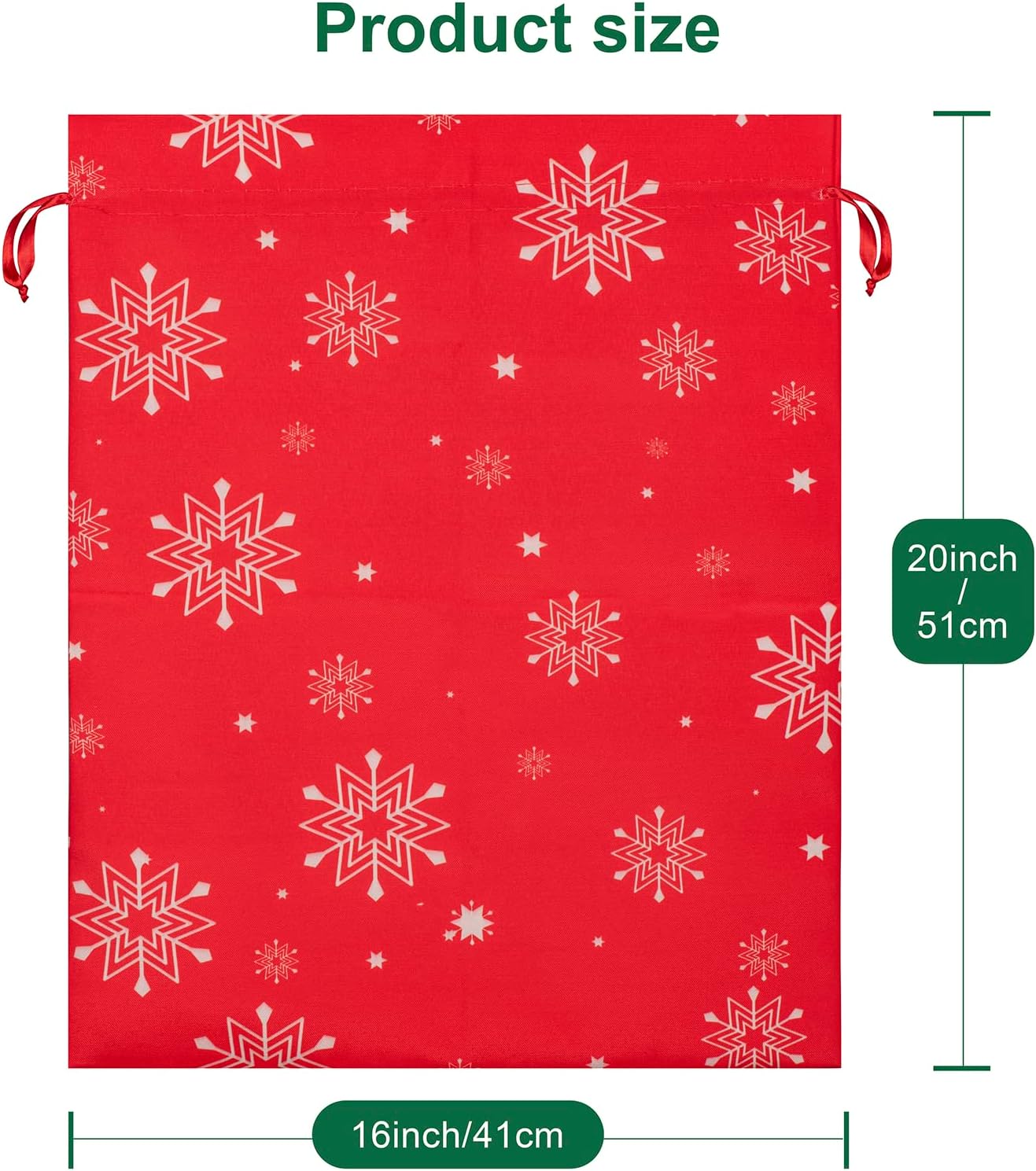 3 Pack 20x16 inches Christmas Big Cotton Gift Bags With Drawstrings,Reusable Holiday Fabric gift bags,Christmas Giant Gift Bags Large Present Bags for Xmas Presents Party Favor