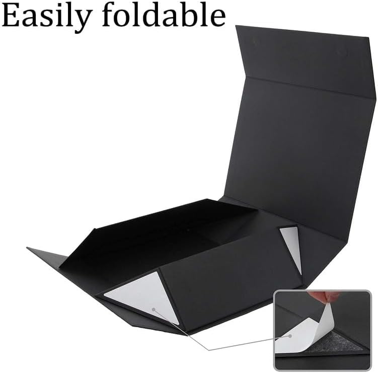 Black Gift Boxes with Lids for Presents.Small Gift Decorative Boxes 10.5 * 7 * 3in,Bridesmaid Proposal Boxfor Wedding,Christmas,Birthday(5PCS)
