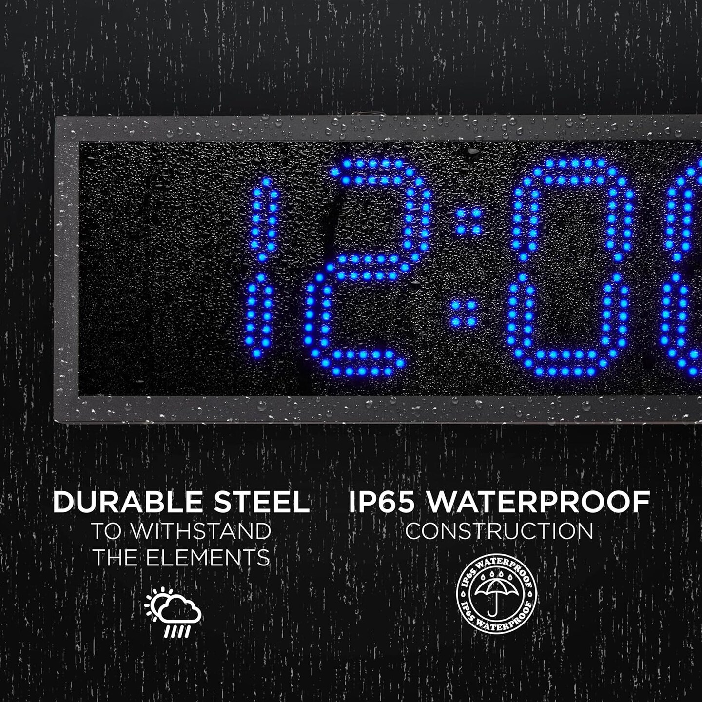 Ivation Waterproof Large Digital Clock, Outdoor Large LED Clock with Stopwatch, Alarms & More!