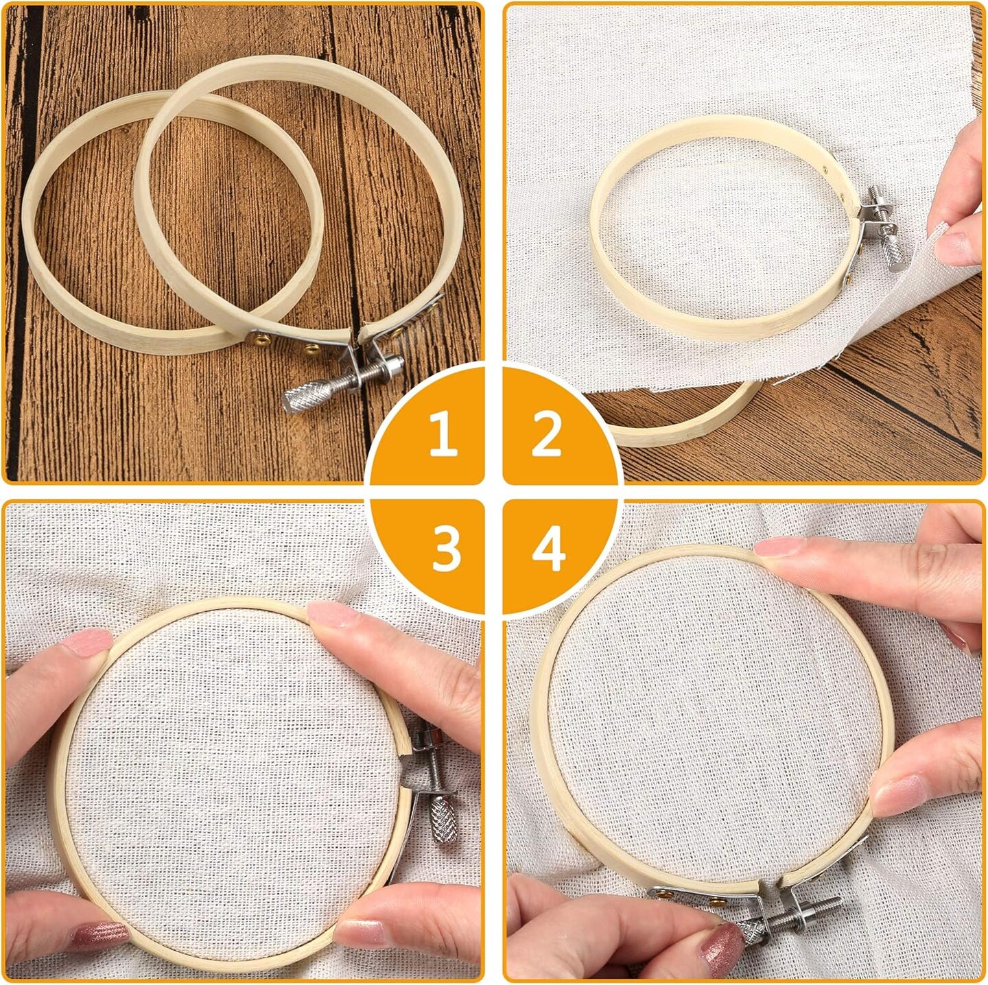 12 Pieces 5 Inch Embroidery Hoops, Cross Stitch Hoops Ring Bulk Wholesale for Christmas Ornaments Decoration and Art Craft Handy Sewing