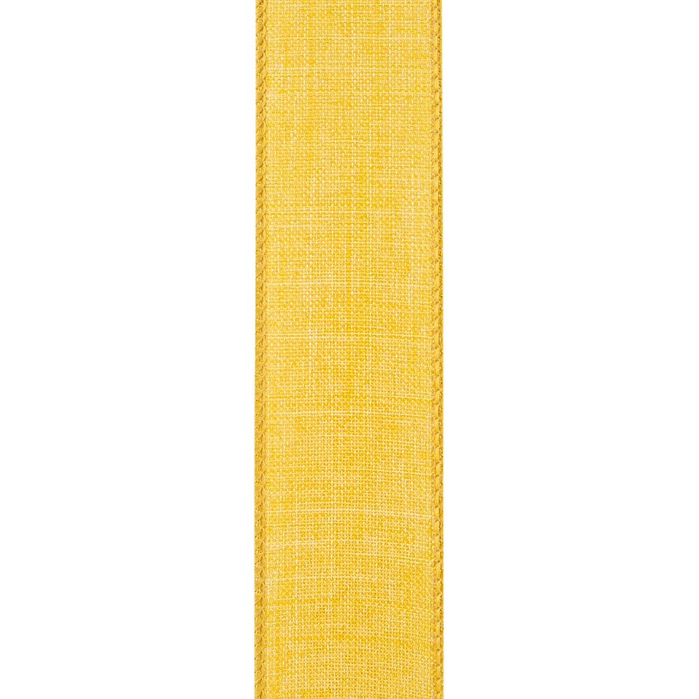 Every Day Linen Value Wired Edge Ribbon -- 1.5" x 10 yards -- Yellow Gold Color