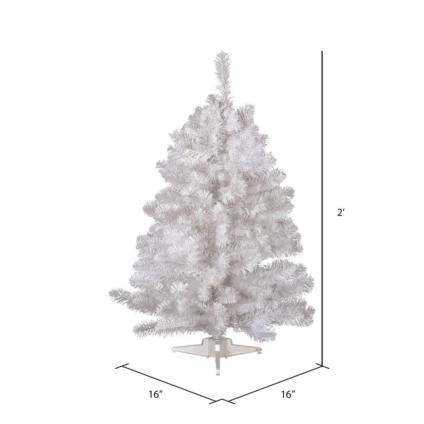 Vickerman 2' x 16" Crystal White Tree 99 Tips - A805720