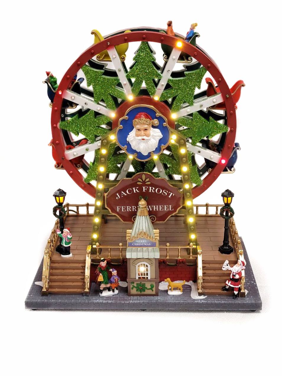Santa&#x27;s Carousel Christmas Miniature. Ferry Wheel Christmas Village. Jack Frost Christmas Carousel