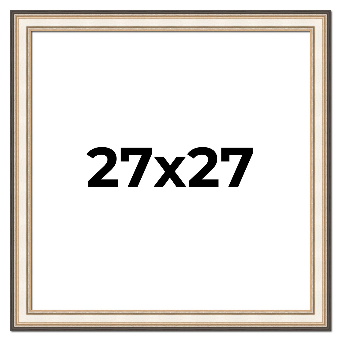 Square Contemporary Silver Picture Frame - UV Acrylic, Foam Board Backing, Hanging Hardware