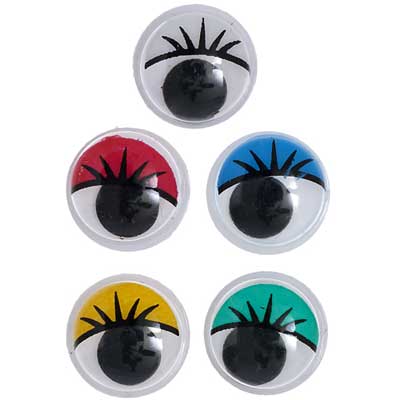 John Bead 10mm Paste-On Wiggle Craft Eyes with Eye Lids, 500pcs