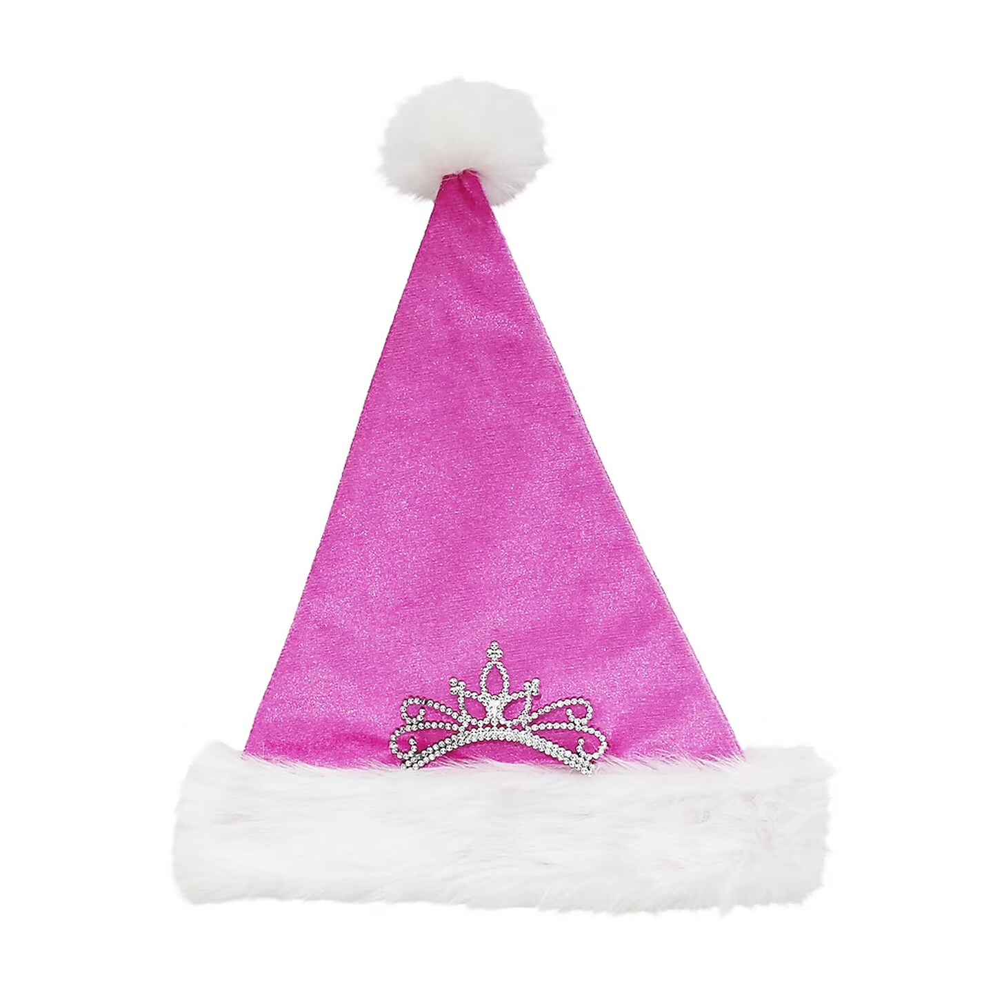 Holiday Living One Size Fits Most Pink Plush Santa Hat