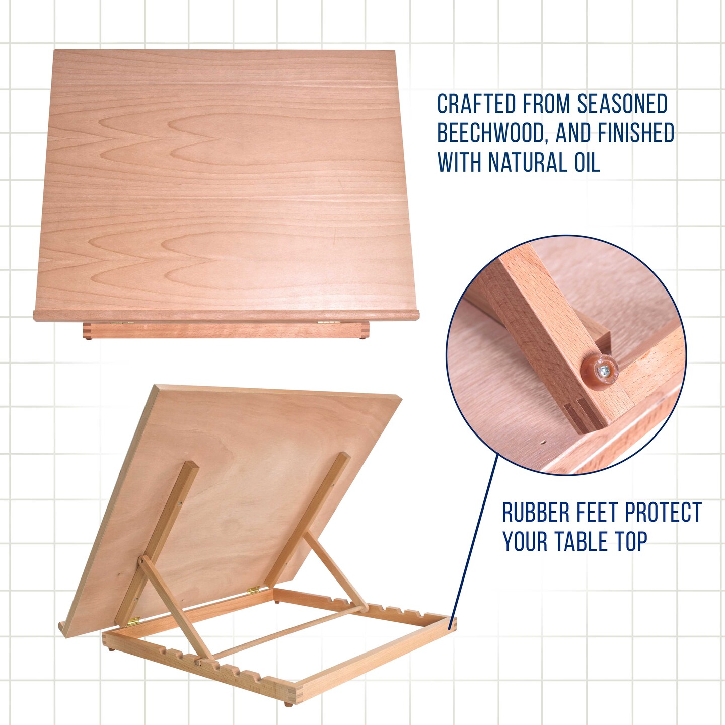 Extra Large Adjustable Wood Artist Drawing &#x26; Sketching Board 26&#x22; Wide x 21&#x22; Tall