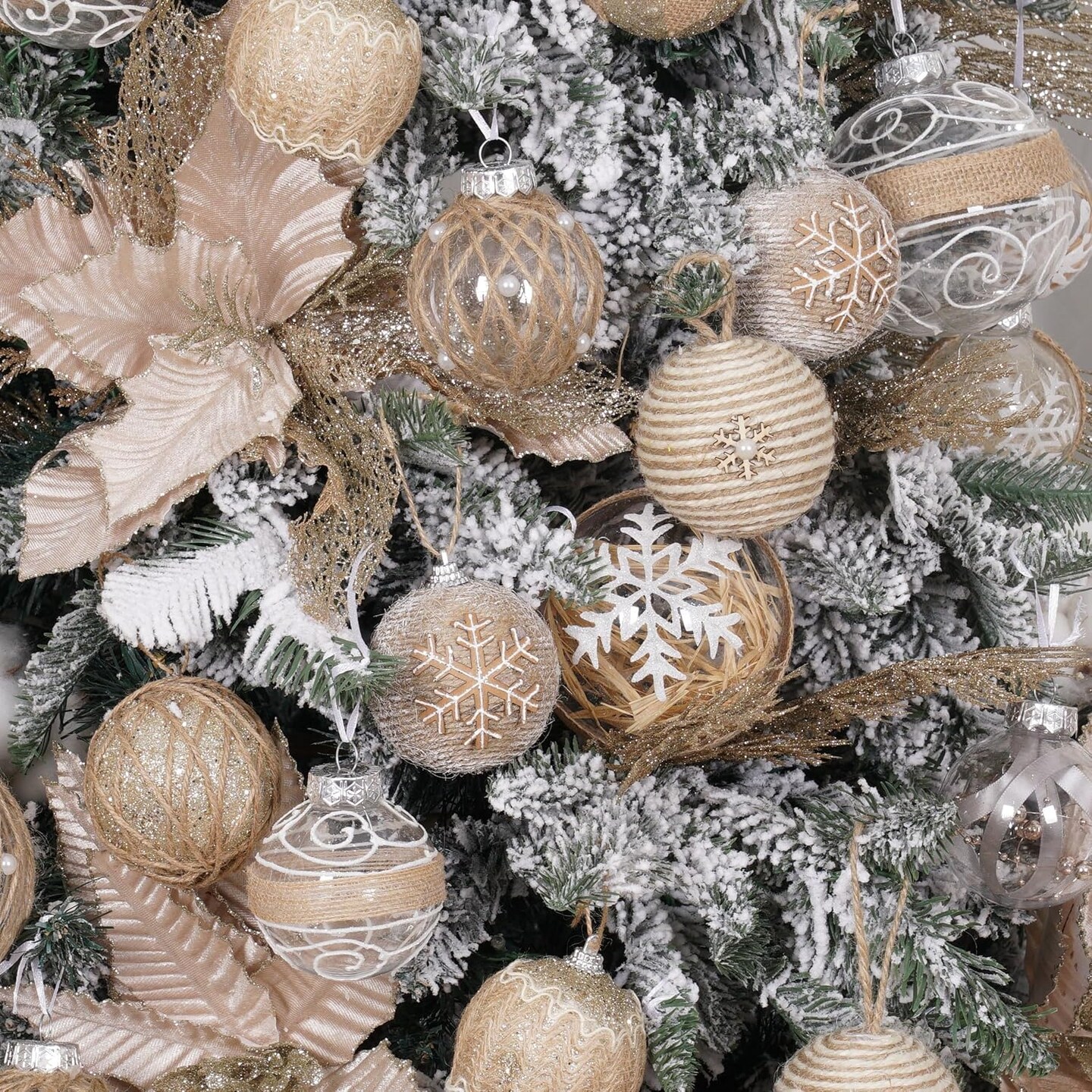 Farmhouse Christmas Ball Ornaments Set-70mm/2.76&#x22; Rustic Shatterproof Christmas Ball Ornaments Xmas Tree Decoration Hanging Ornaments for Xmas Party (12 Counts,Farmhouse)