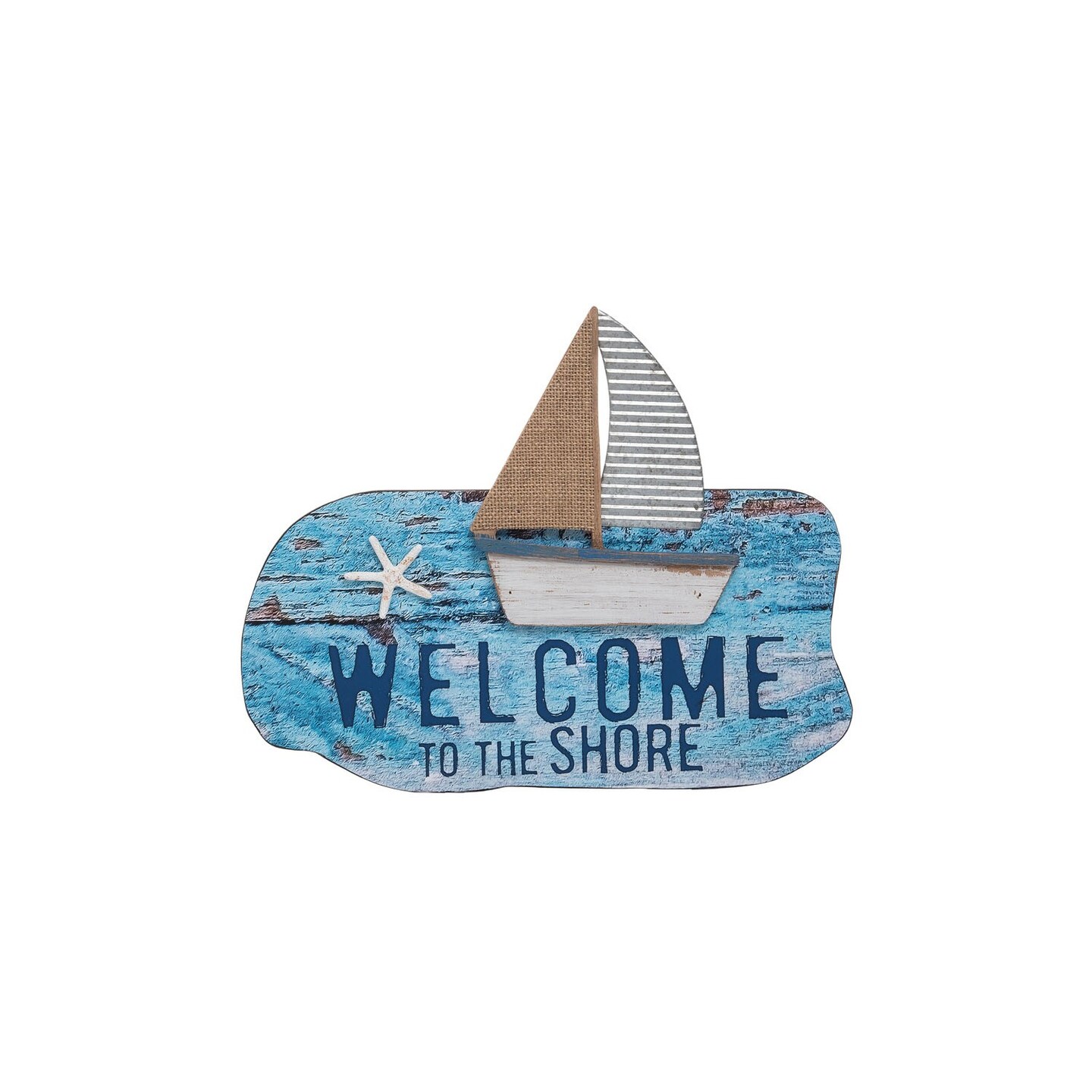 0.75&#x22; x 14&#x22; Welcome Shore Wall Plaque