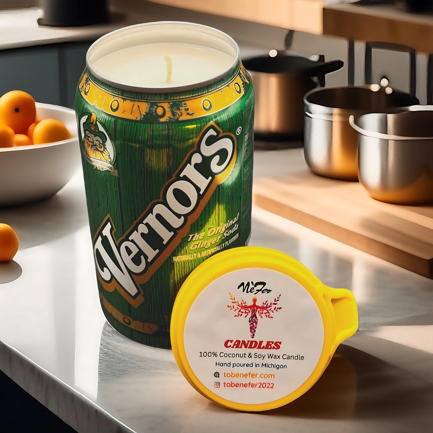 Vernors Ginger Ale Soda Pop Soy Can Candle | Michigan Treasures