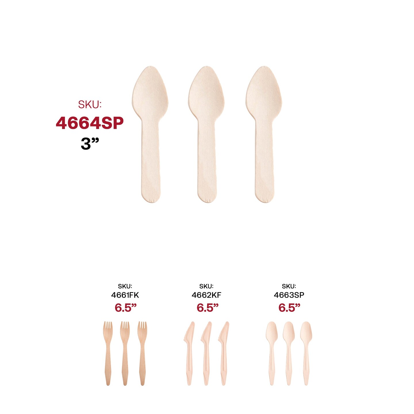 Natural Birch Eco-Friendly Disposable Mini Dessert Spoons - 3&#x22; (600 Spoons)