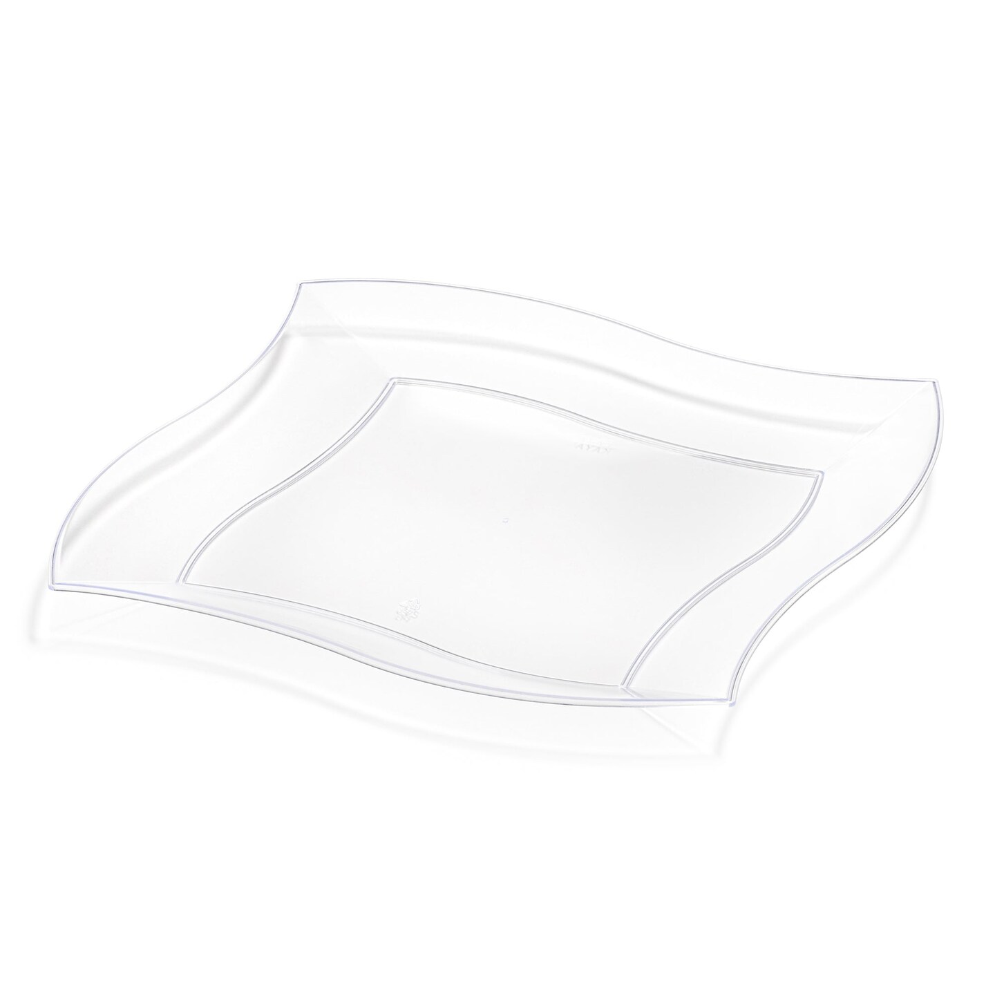 Clear Wave Plastic Dinner Plates - 10&#x22; (120 Plates)