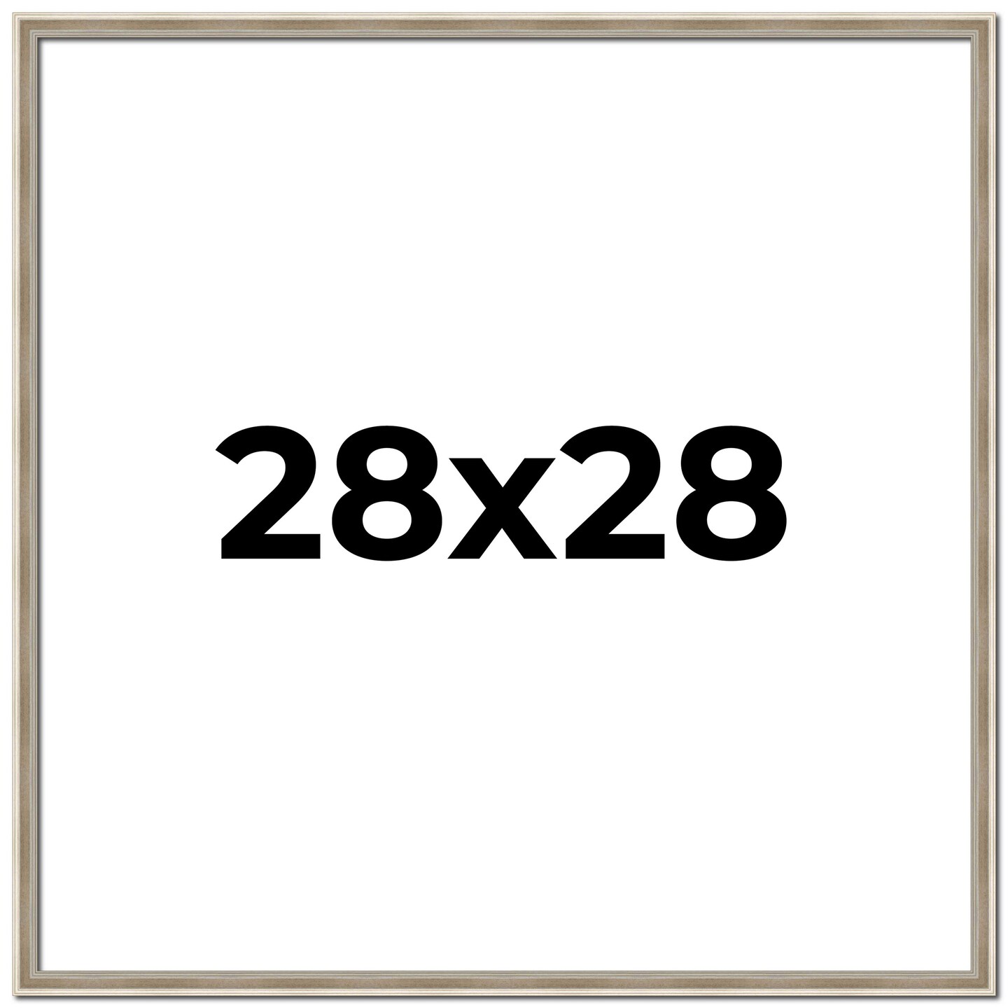 Square Classic Modern Silver Picture Frame - UV Acrylic, Foam Board Backing, Hanging Hardware