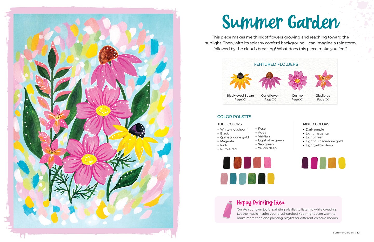 Happy Flower Painting for Beginners: Sweet & Simple Instructions for 20 Beautiful Blooms