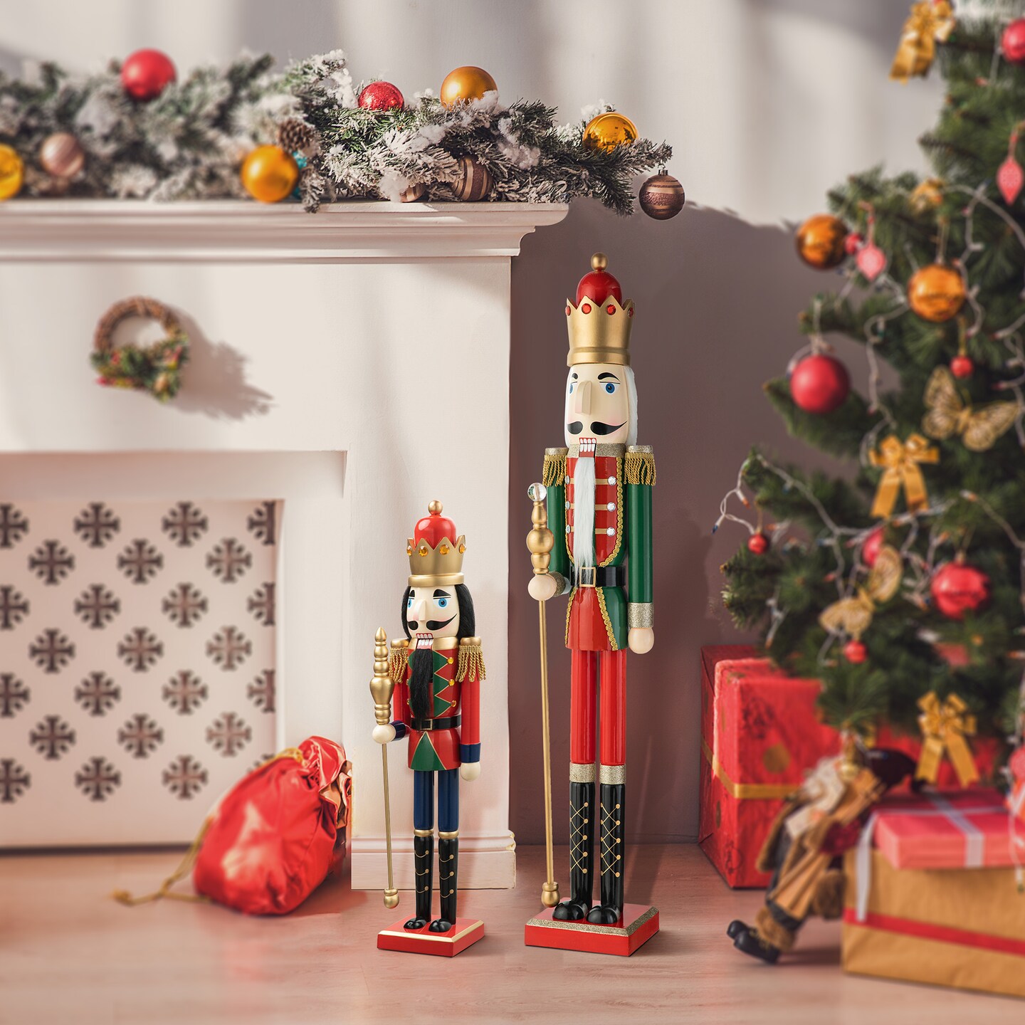 42&#x22;H Wooden Christmas King/Soldier Nutcracker Porch Decor