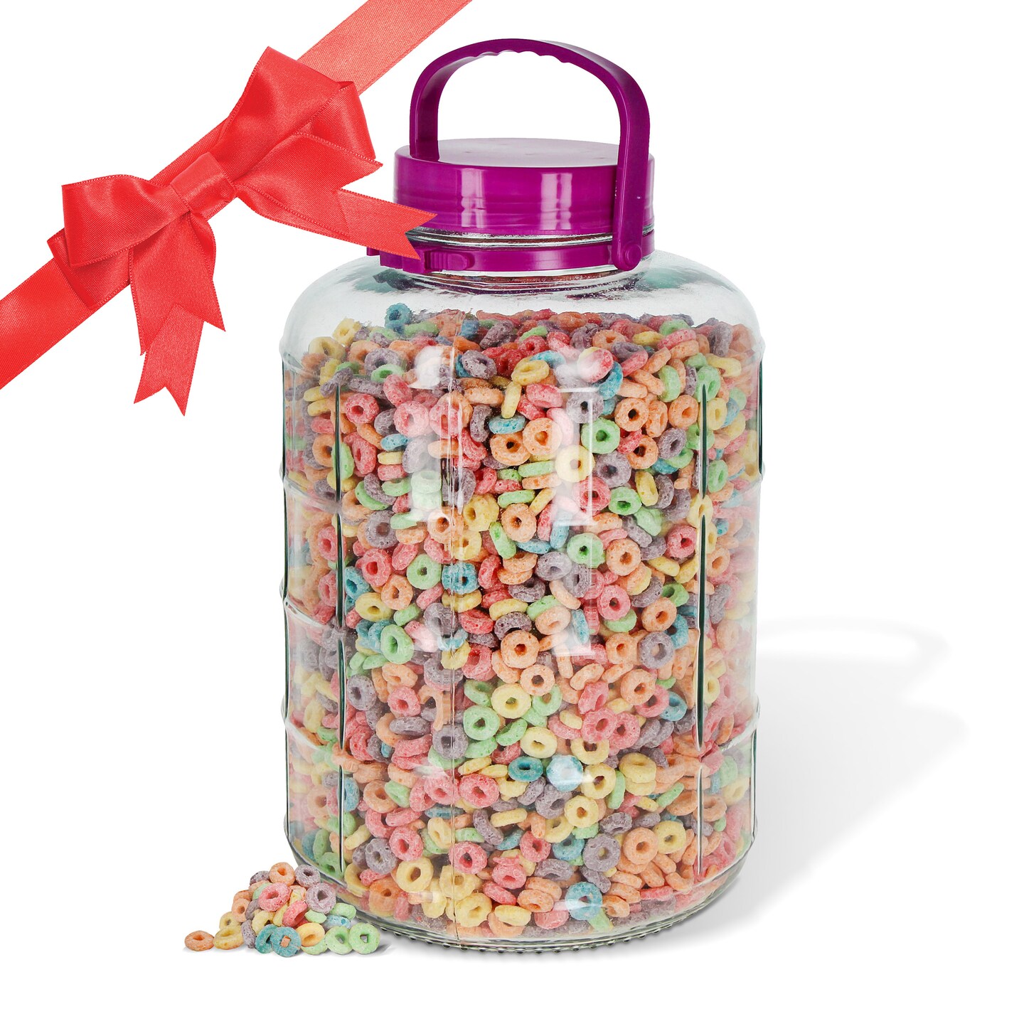 7Penn Large Glass Jars with Lids Wide Mouth - Plastic Airtight Lid with Handle