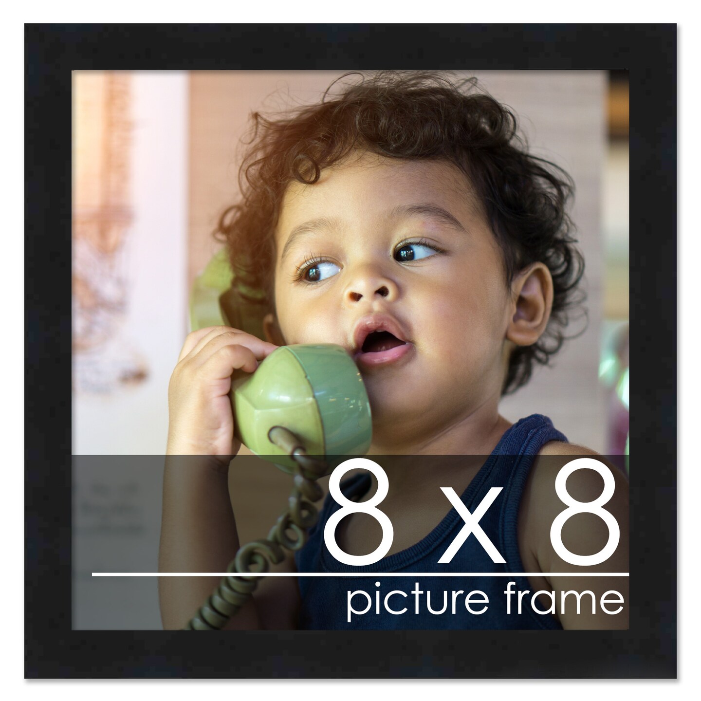 Square Classic Modern Black Picture Frame - UV Acrylic, Foam Board Backing, Hanging Hardware