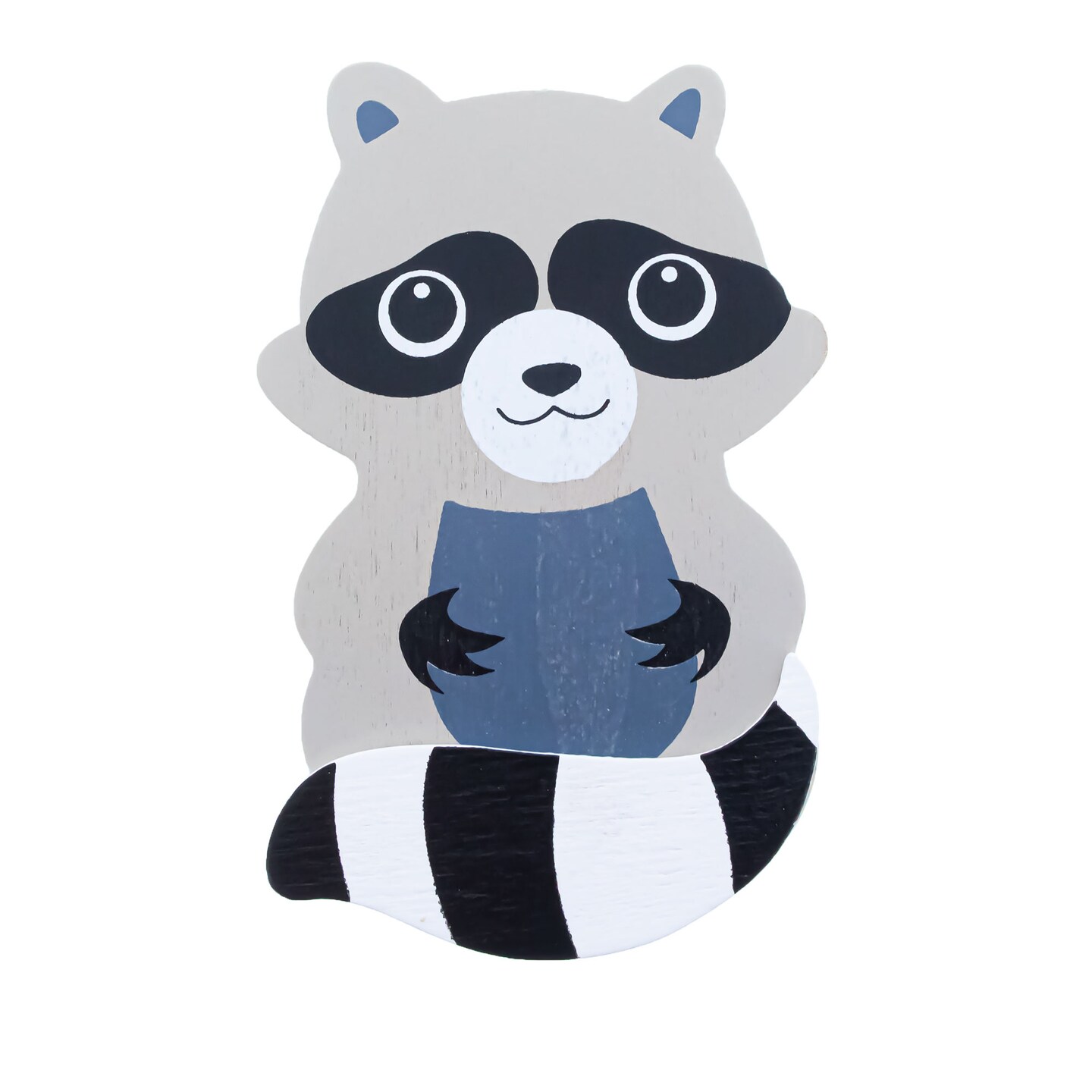 Painted Wooden Raccoon Cutout DIY Craft 4.1 Inches