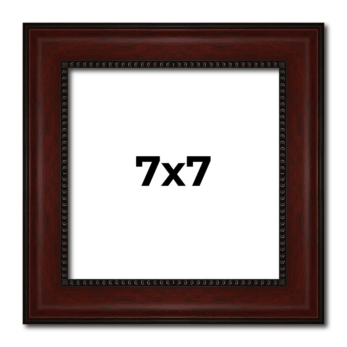 Square Distressed Brown Picture Frame - UV Acrylic, Foam Board Backing, Hanging Hardware