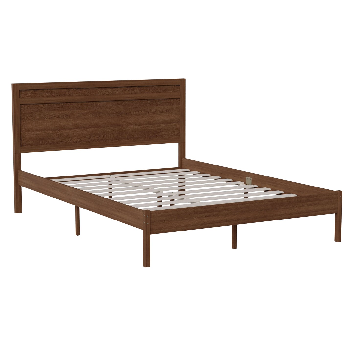 Merrick Lane Somerset Solid Wood Platform Bed with Wooden Slats and Headboard, No Box Spring Needed