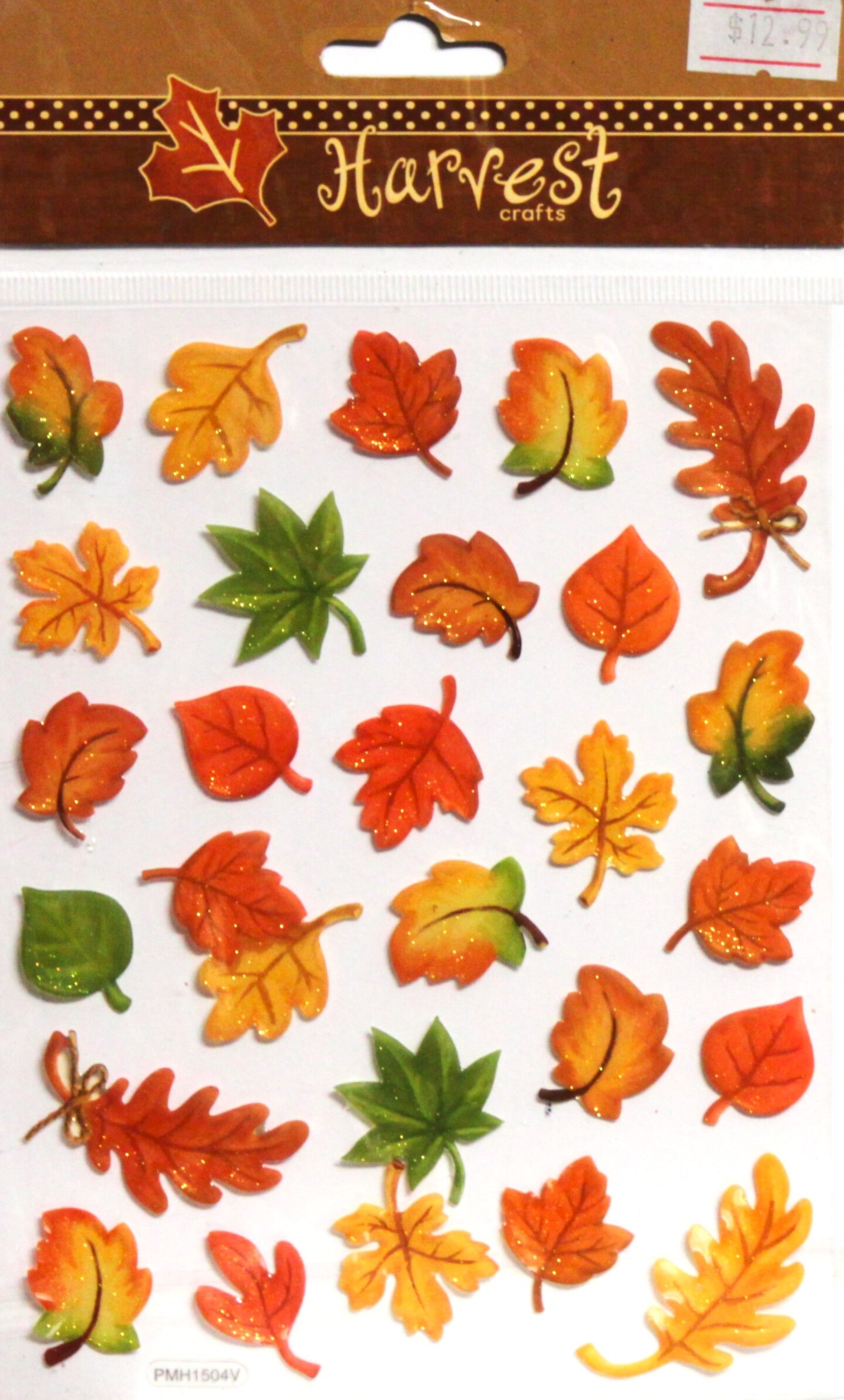 The Paper Studio Harvest Crafts Fall Epoxy Dimensional Glitter Leaves Stickers