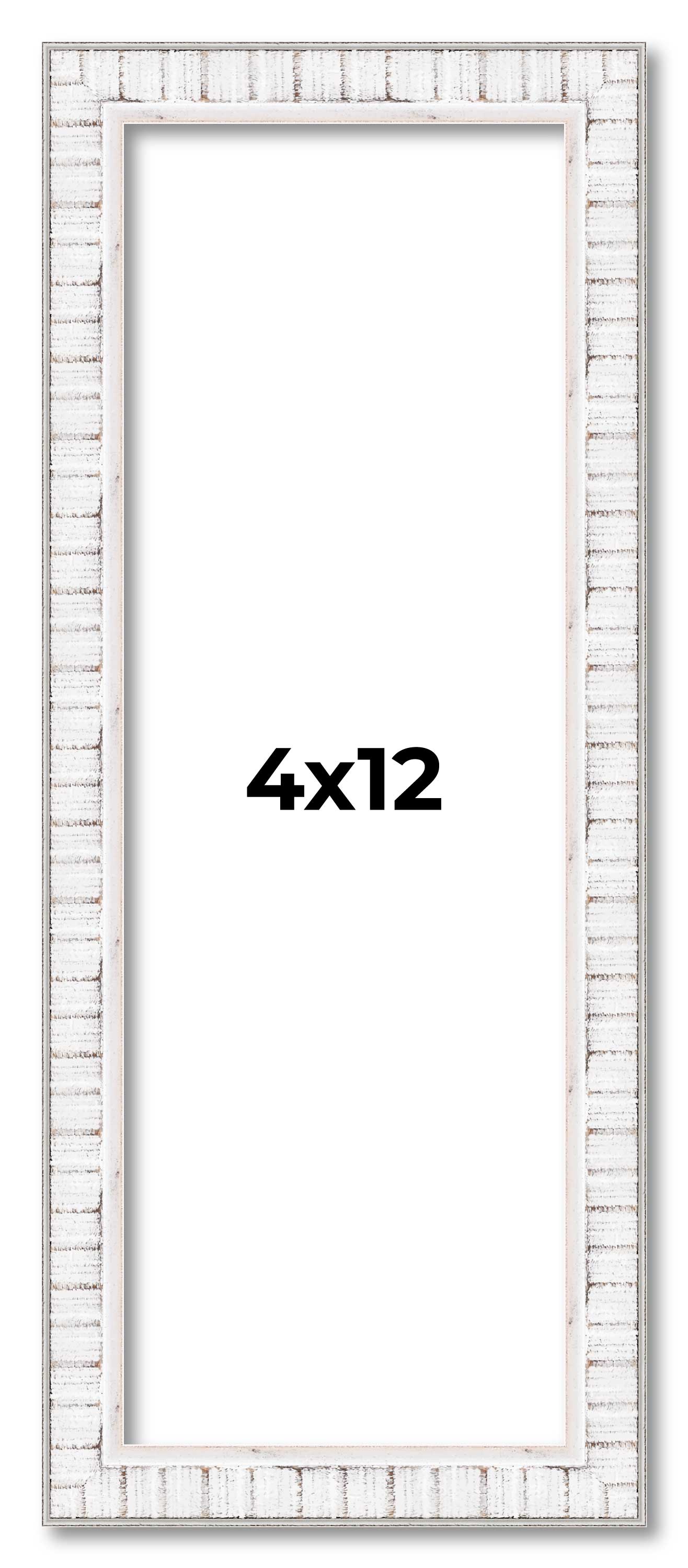 Panoramic Textured White Picture Frame - UV Acrylic, Foam Board Backing, Hanging Hardware