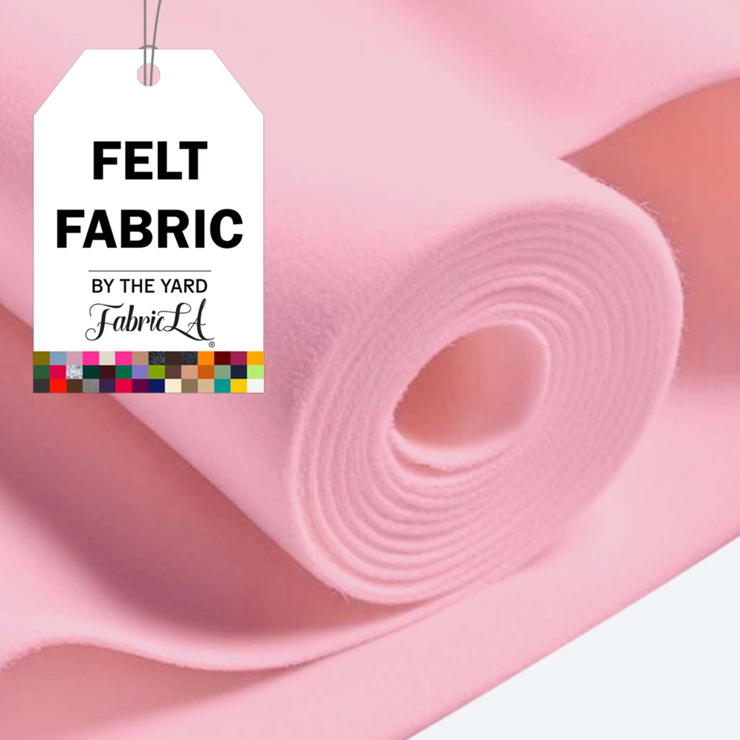 FabricLA Acrylic Felt Fabric - 72&#x22; Inch Wide 1.6mm Thick Felt by The Yard - Use Soft Felt Sheets for Sewing, Cushion, and Padding, DIY Arts &#x26; Crafts (2 Yards, Baby Pink)