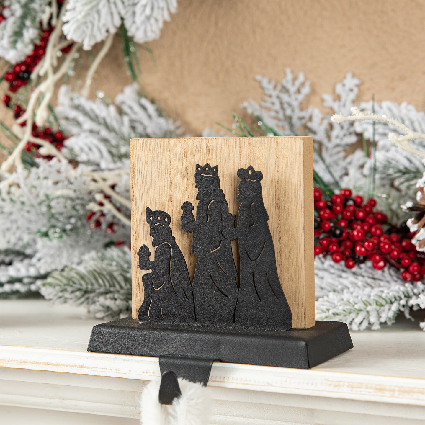 Set of 3 Christmas Metal Nativity Scene Stocking Holder