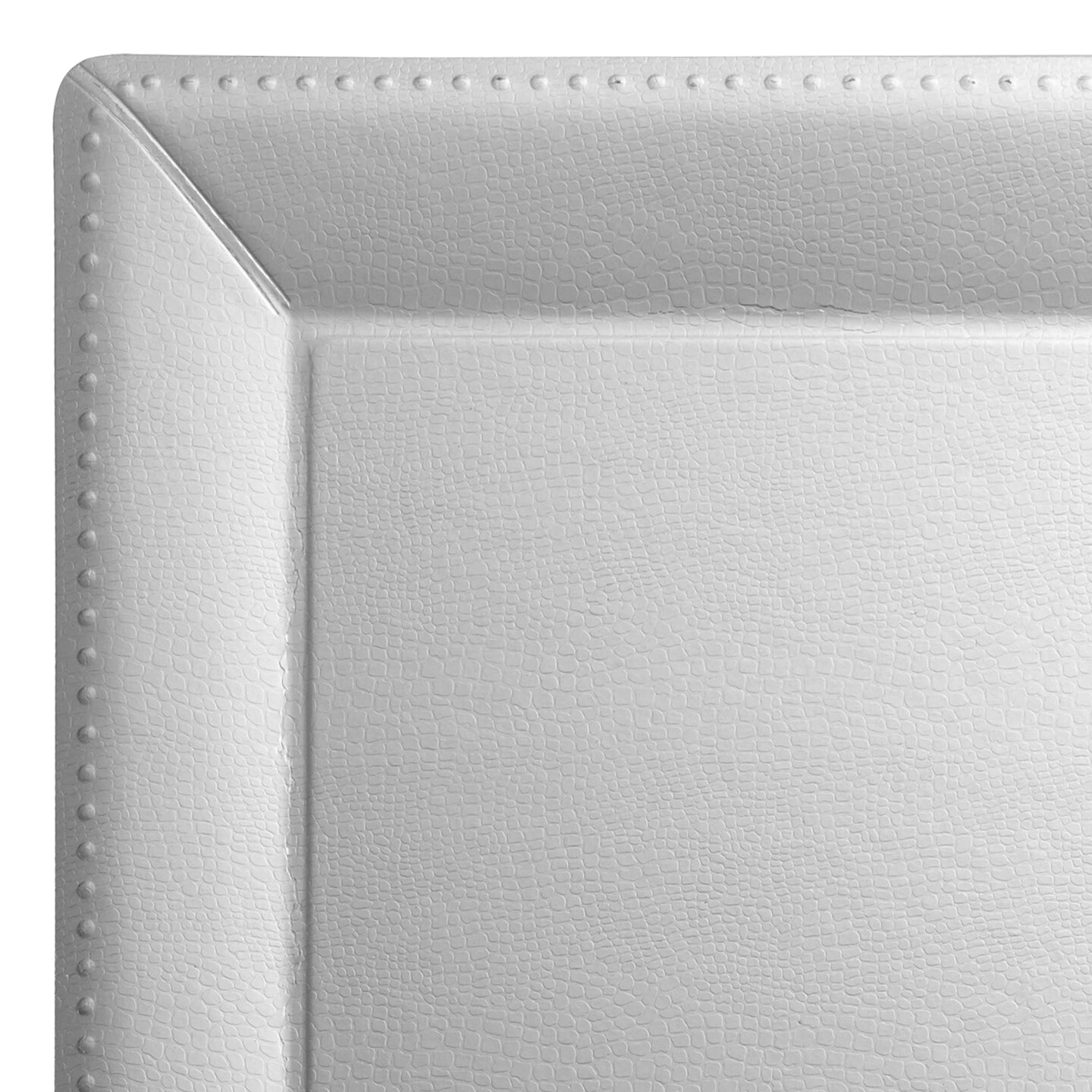 Silver Square Edge Beaded Disposable Paper Charger Plates - 13&#x22; (120 Plates)