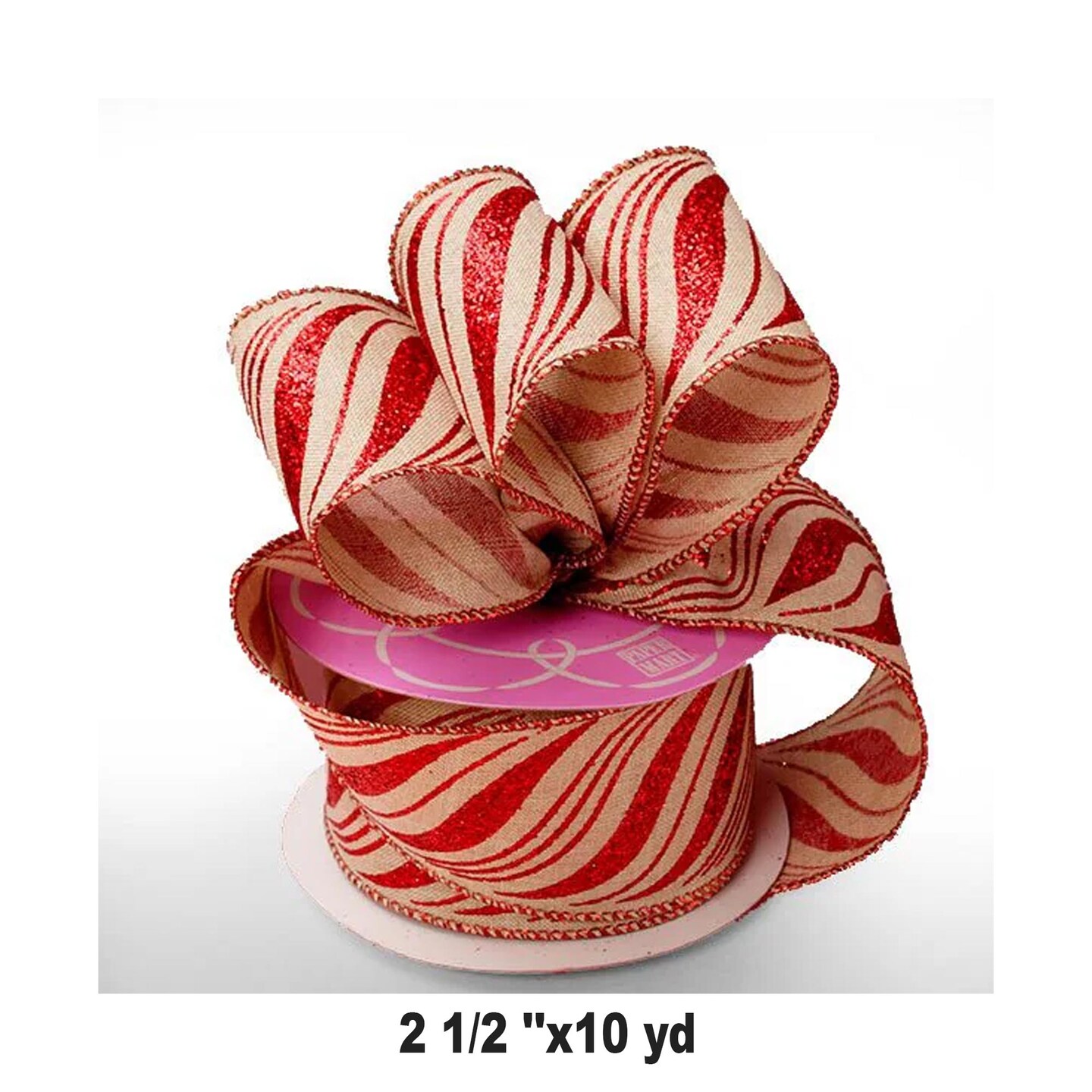 Clearance Sparkling Christmas Ribbon 2 1/2&#x22; x 10 yd 1/ ROLL