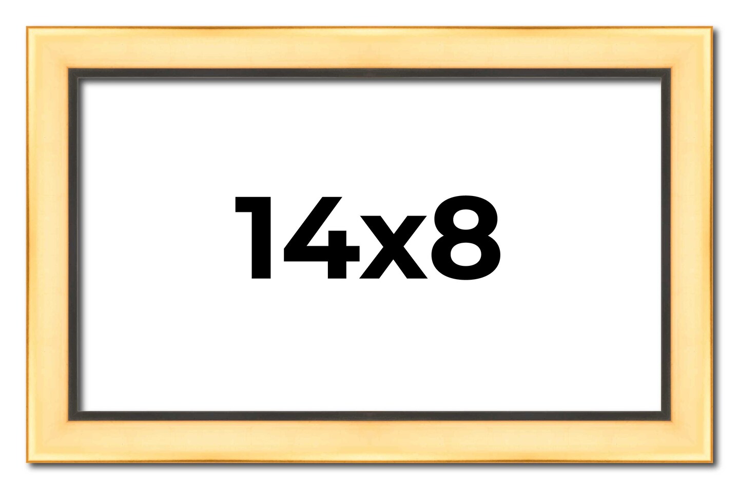Photo Size Simple Gold Picture Frame - UV Acrylic, Foam Board Backing, Hanging Hardware