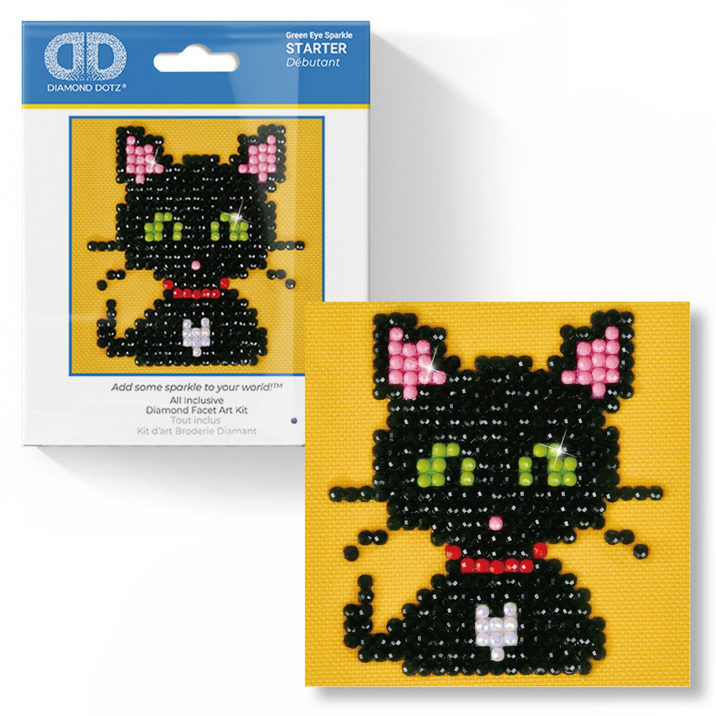 Diamond Dotz Green Eye Sparkle Cat Diamond Painting Kits for Adults - Diamond Art Kits a Relaxing Creative Craft Kit with Dotz Gems 3"x3"
