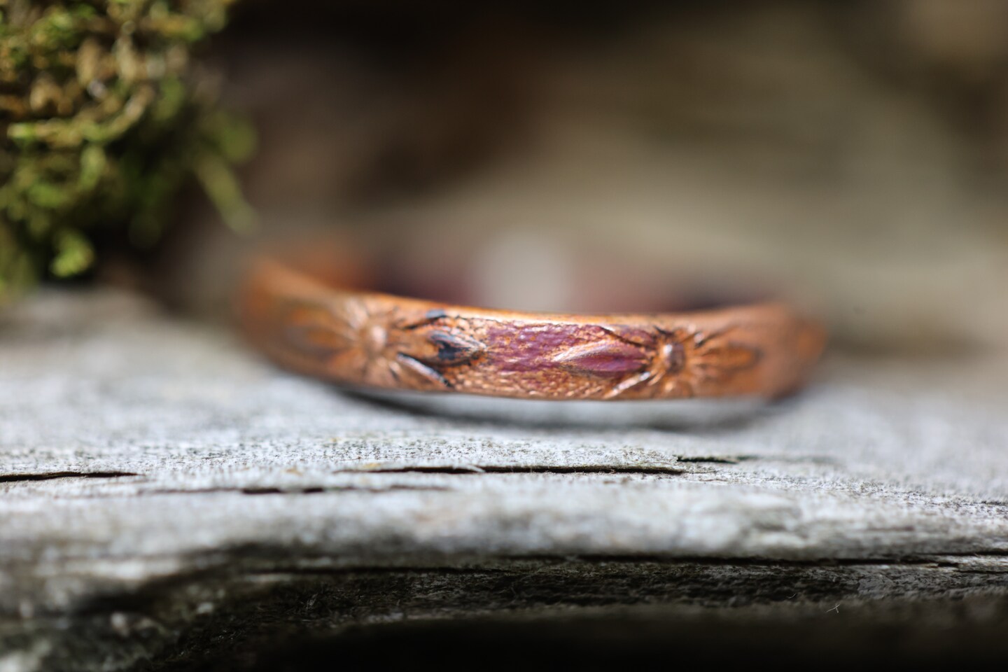 Beautiful Copper Feather Bracelet, Flame Painted newest