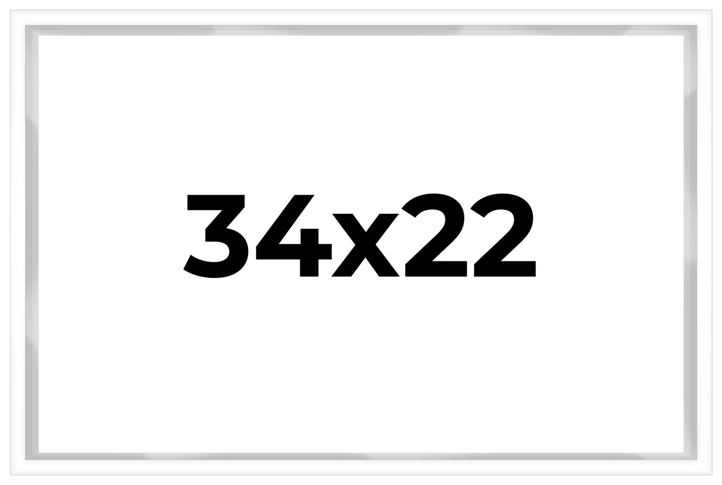 34x22 Shadow Box 3/4" Depth White Picture Frame - UV Acrylic, Backing, Hanging Hardware