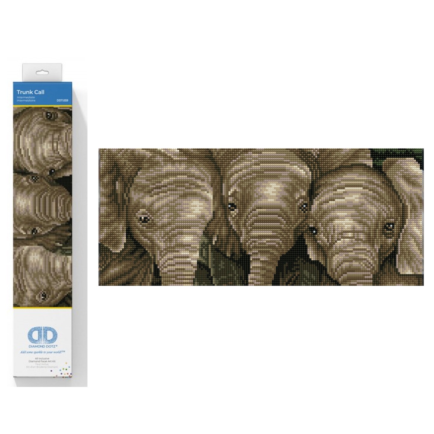 Diamond Dotz Trunk Call Elephant Diamond Painting Kits for Adults - Diamond Art Kits a Relaxing Creative Craft Kit with Dotz Gems 10.4x18.3