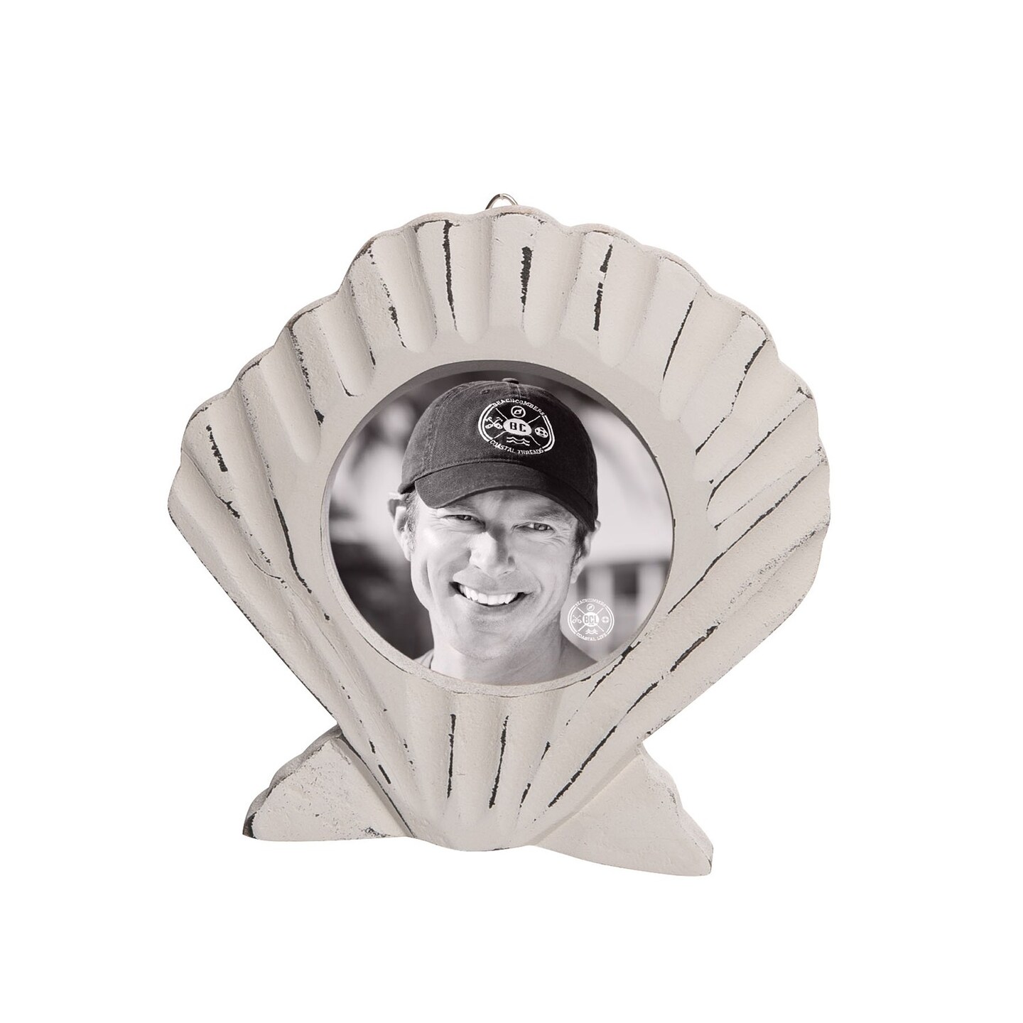 4.9&#x22; Mdf White Clam Shape Pic Frame Photo Frame Picture Holder for Wall Shelf or Tabletop Decor Decoration