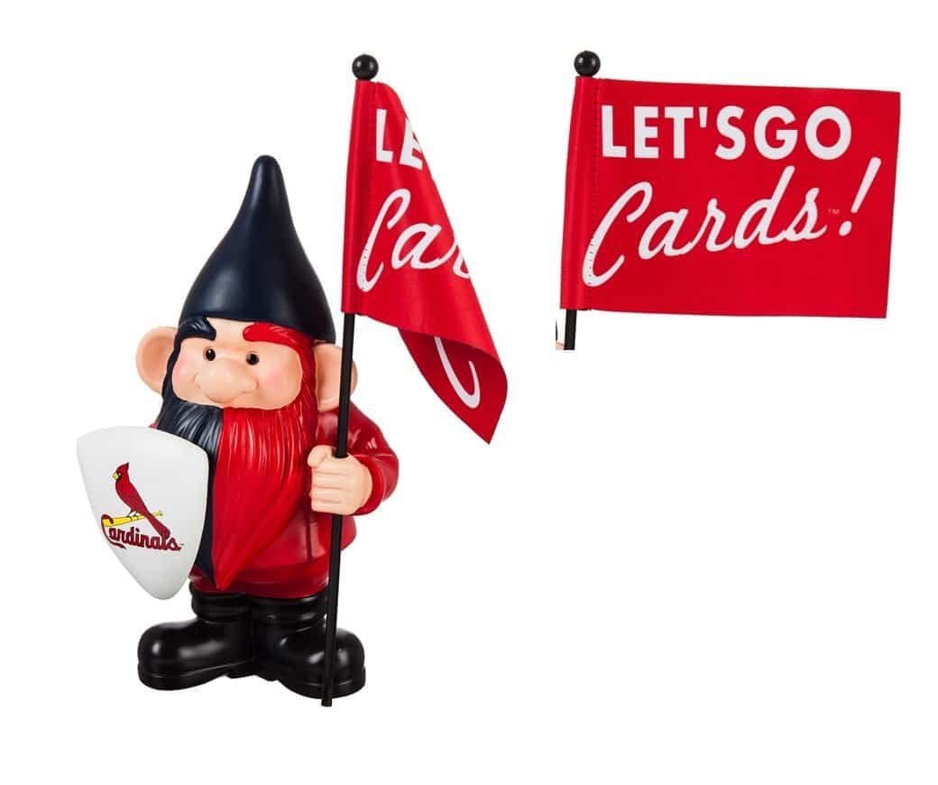 St Louis Cardinals Gnome with Flag Let&#x27;s Go Cards