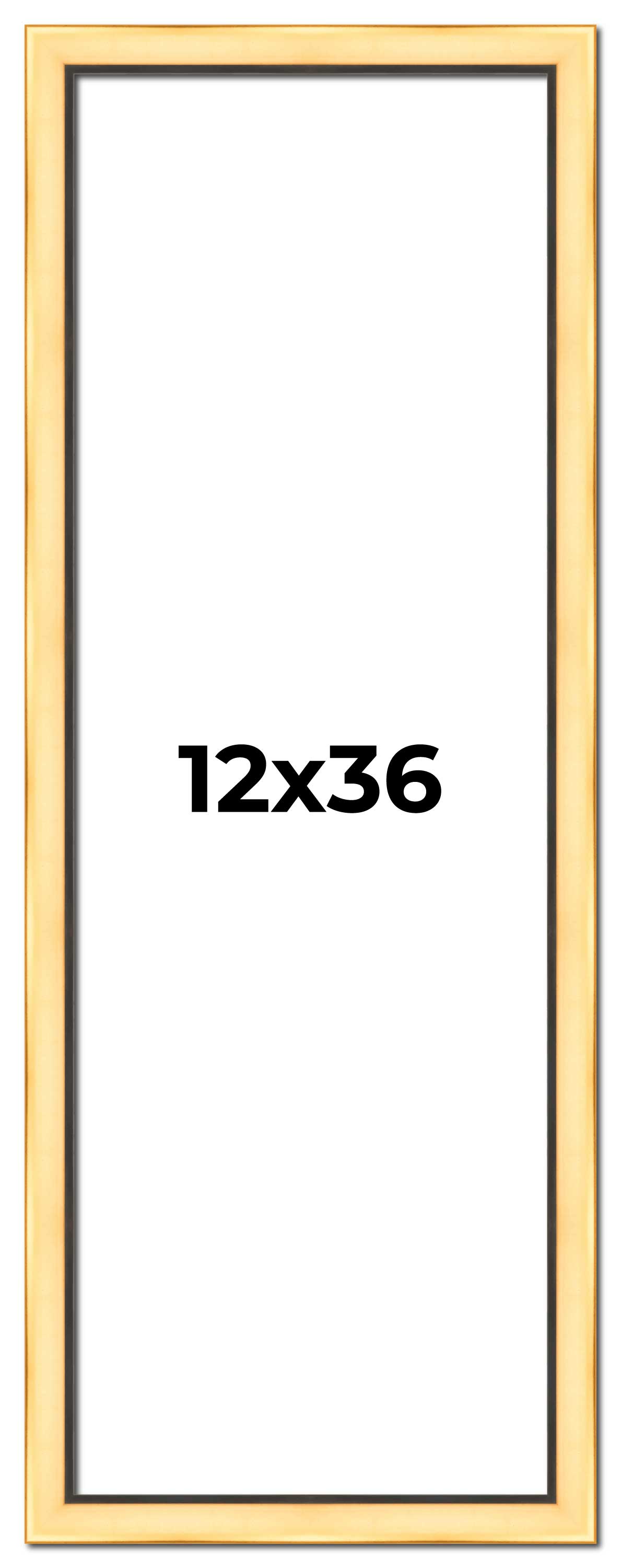 Panoramic Simple Gold Picture Frame - UV Acrylic, Foam Board Backing, Hanging Hardware