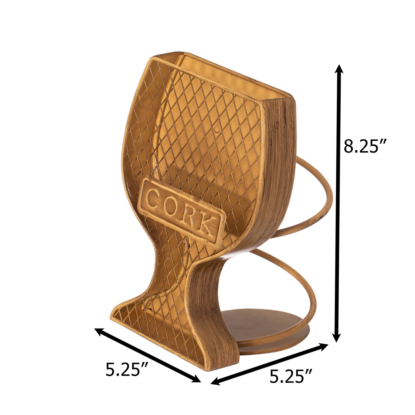 Vintiquewise Decorative Metal Goblet Shape Wine Bottle and Cork Holder A Unique Home Decor Piece and Countertop Accessory for Kitchens, Bars, and Dining Rooms - Great Collection for Wine Lovers