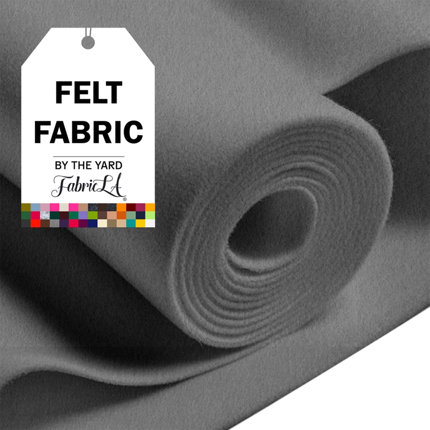 FabricLA Craft Felt Fabric - 36&#x22; X 36&#x22; Inch Wide &#x26; 1.6mm Thick 1 Square Yard Felt Fabric - Use This Soft Felt for Crafts - Platinium Grey A59