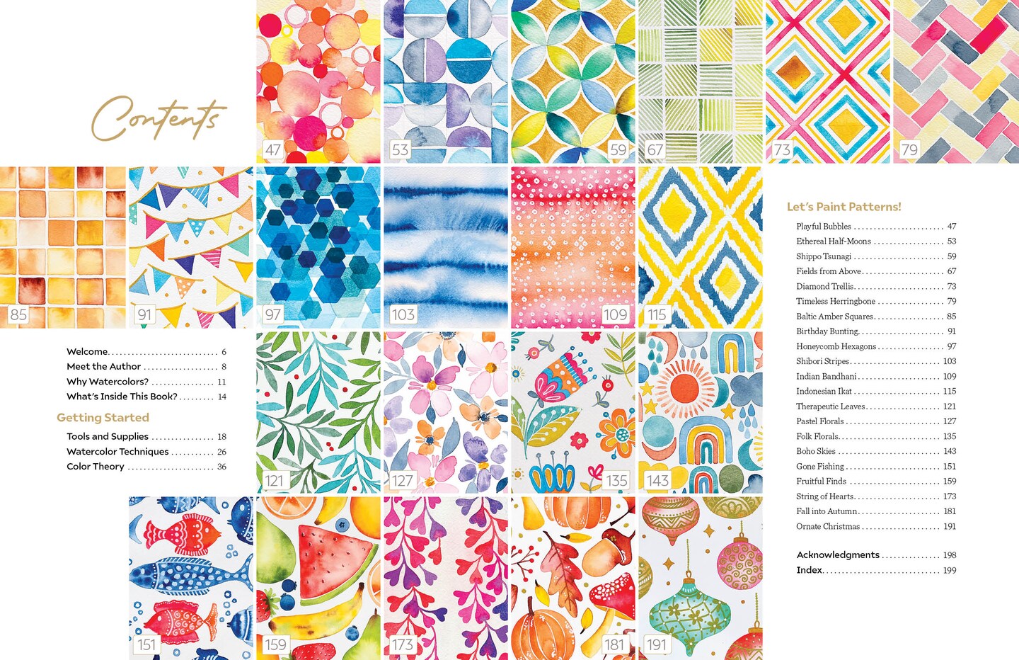 Modern Watercolor Workshop: Learn to Paint Geometric Shapes, Floral Designs & Other Repeat Patterns - A Calm & Creative Approach