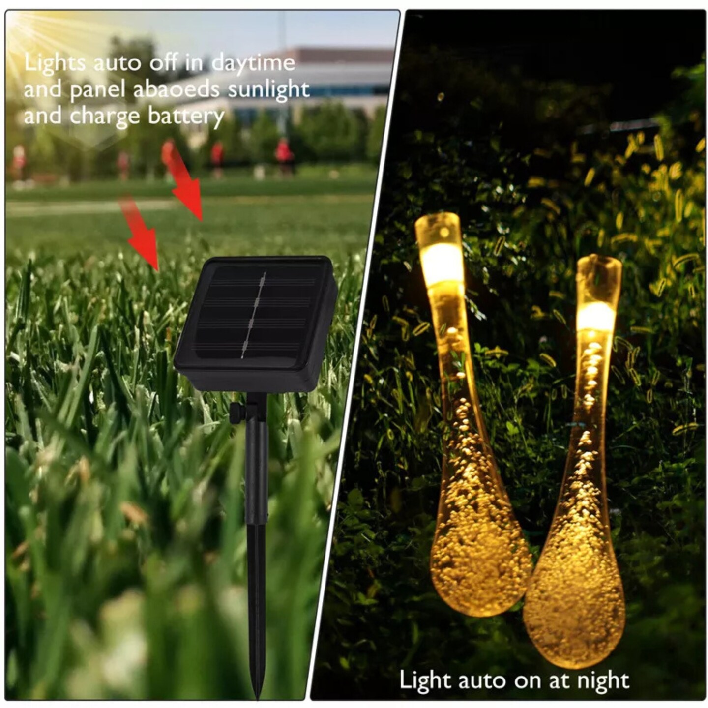 Kitcheniva Solar String Fairy Lights 8 Modes Waterproof Yard Decor 20 Ft