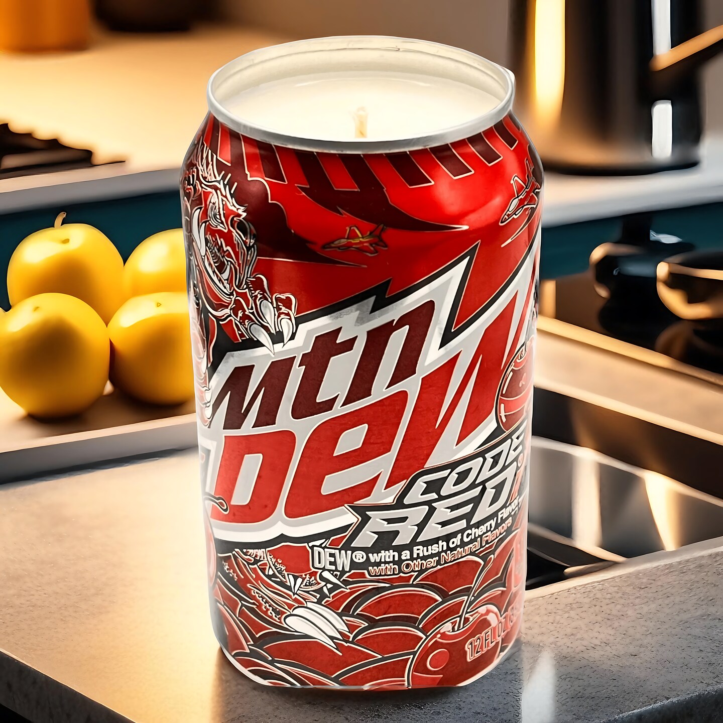 Mountain Dew Code Red Soda Pop Soy Can Candle | Unique Christmas