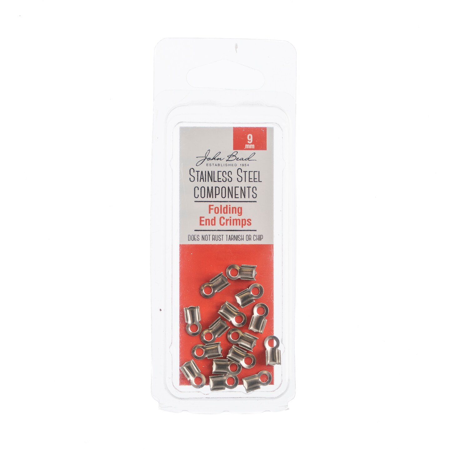 John Bead Stainless Steel Silver Folding End Crimps